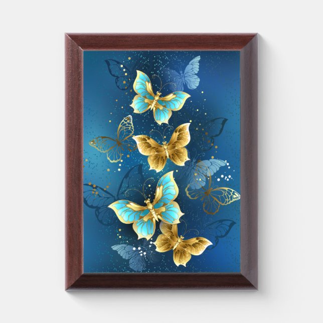 Golden butterflies award plaque (Vertical)