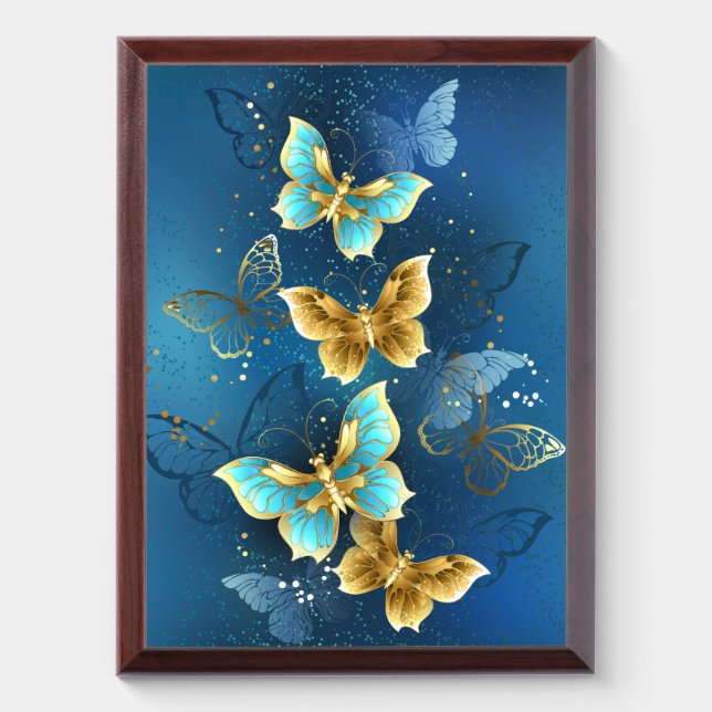 Golden butterflies award plaque (Vertical)