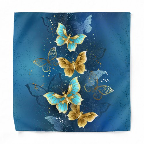 Golden butterflies bandana