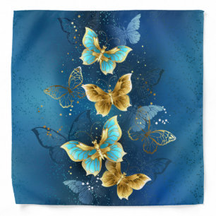 Golden butterflies bandana