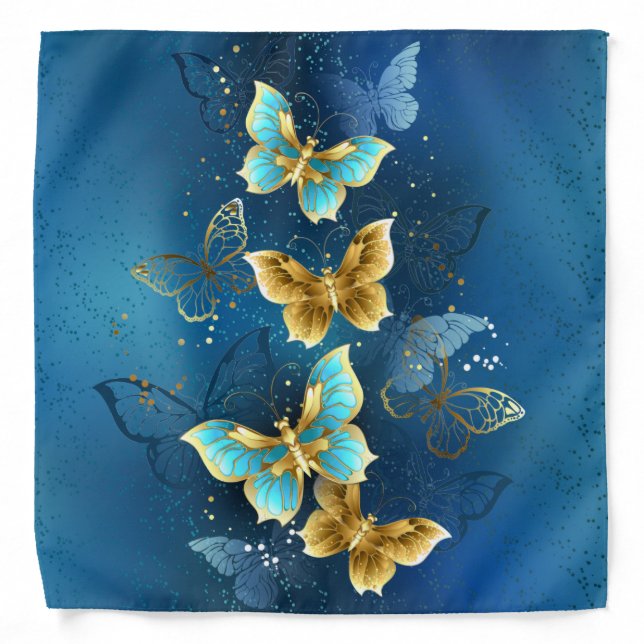 Golden butterflies bandana (Front)