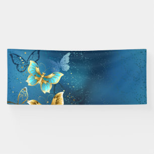 Golden butterflies banner
