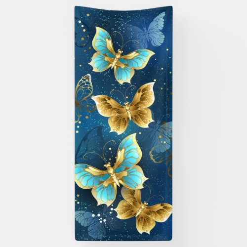 Golden butterflies banner