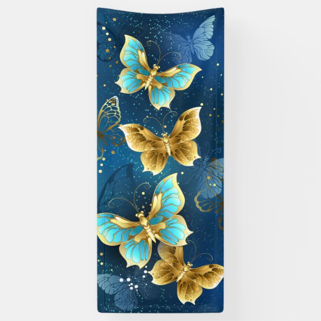 Golden butterflies banner (Vertical)