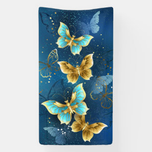 Golden butterflies banner