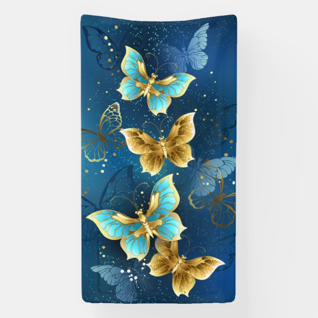 Golden butterflies banner (Vertical)