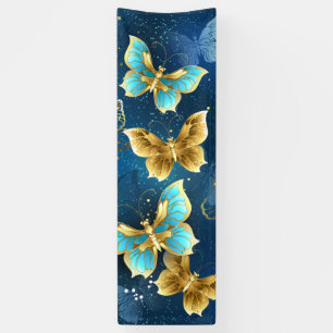 Golden butterflies banner