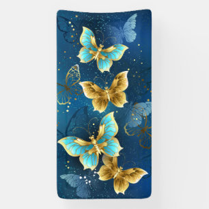 Golden butterflies banner