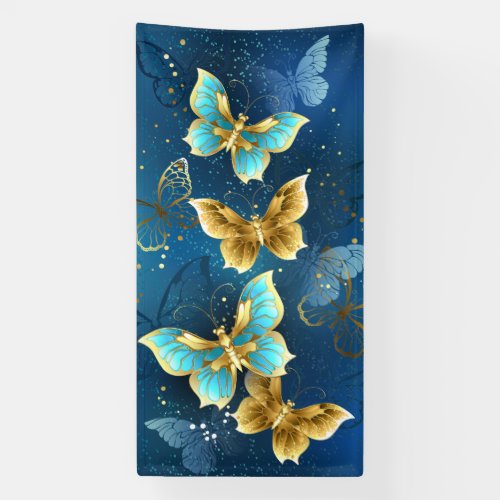 Golden butterflies banner