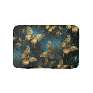 Golden Butterflies Bath Mat