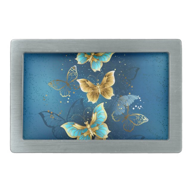 Golden butterflies belt buckle (Front)