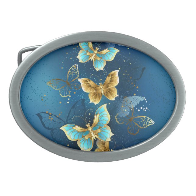Golden butterflies belt buckle (Front)