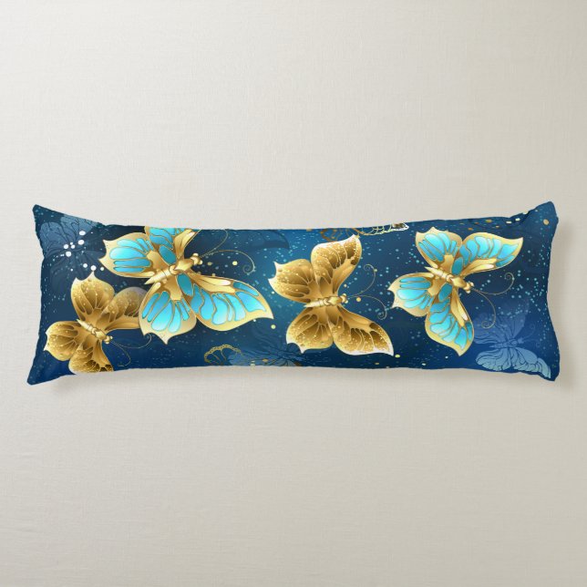 Golden butterflies body pillow (Front)