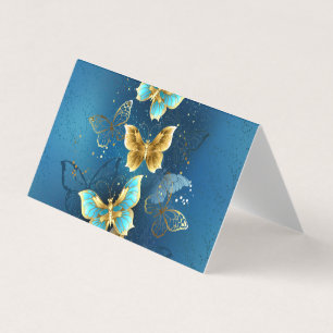 Golden butterflies business card
