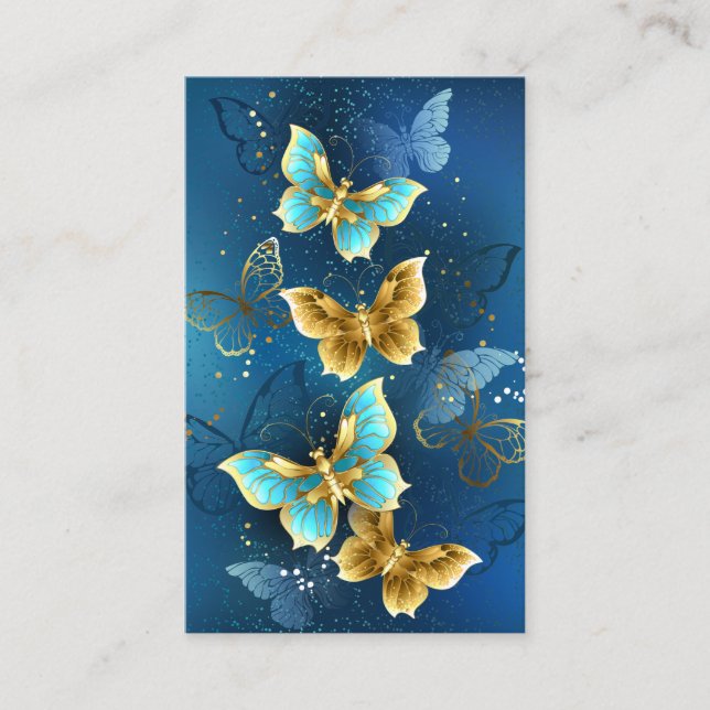 Golden butterflies business card (Front)