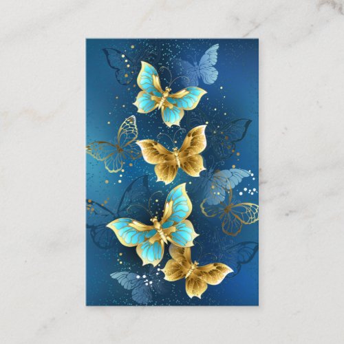 Golden butterflies business card