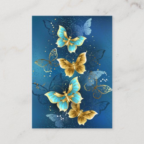 Golden butterflies business card