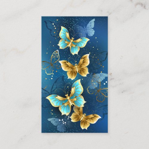 Golden butterflies business card