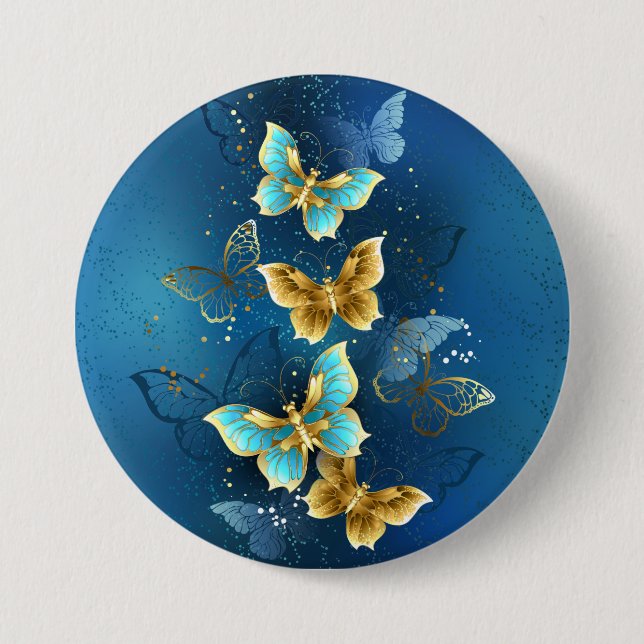 Golden butterflies button (Front)