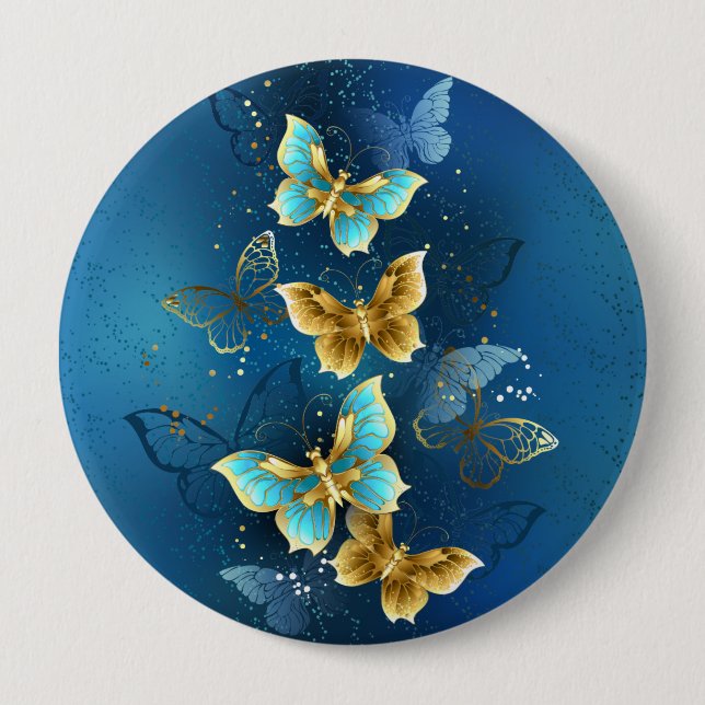Golden butterflies button (Front)
