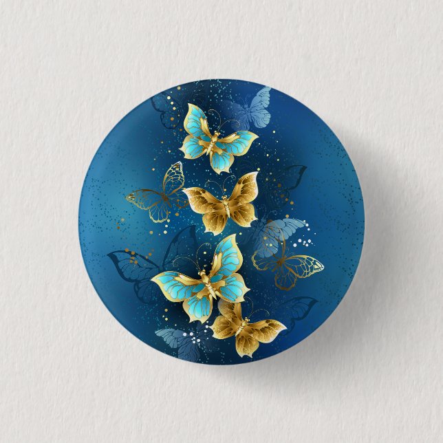 Golden butterflies button (Front)