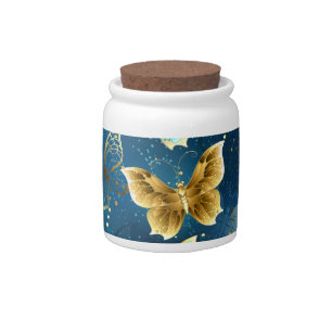 Golden butterflies candy jar