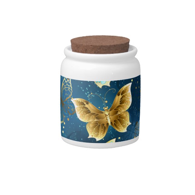 Golden butterflies candy jar (Front)