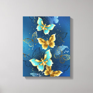 Golden butterflies canvas print