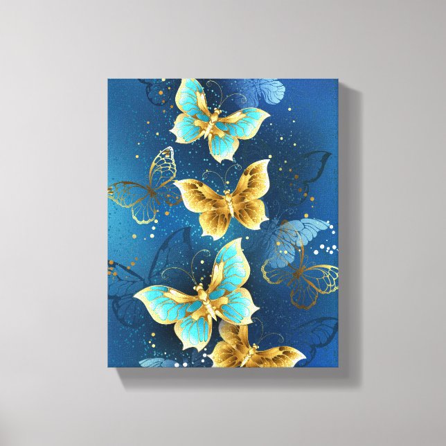 Golden butterflies canvas print (Front)