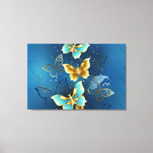 Golden butterflies canvas print