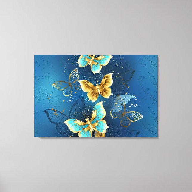 Golden butterflies canvas print (Front)