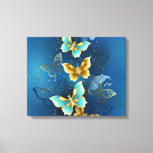 Golden butterflies canvas print