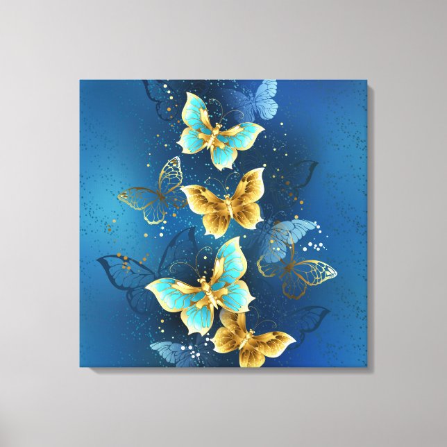 Golden butterflies canvas print (Front)