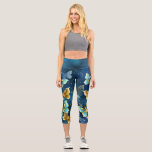 Golden butterflies capri leggings