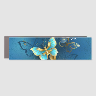 Golden butterflies car magnet