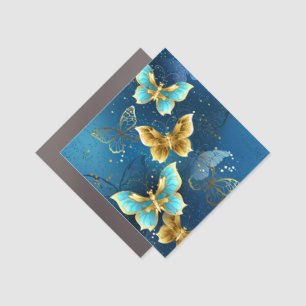 Golden butterflies car magnet