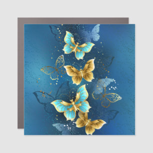 Golden butterflies car magnet