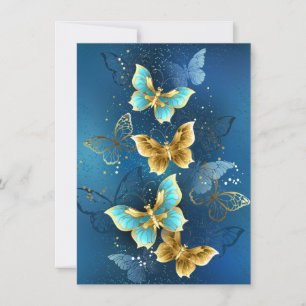 Golden butterflies card