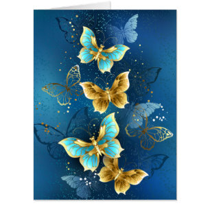 Golden butterflies card