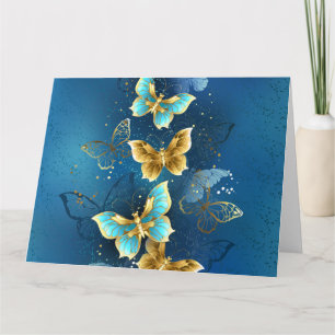Golden butterflies card