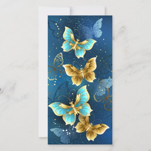 Golden butterflies card