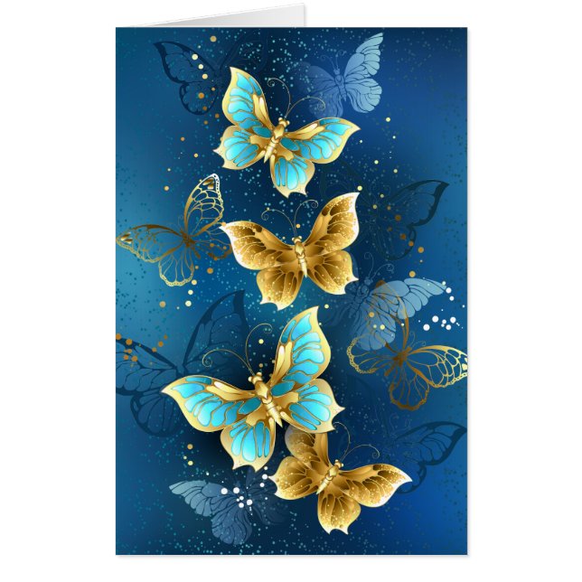 Golden butterflies card (Front)