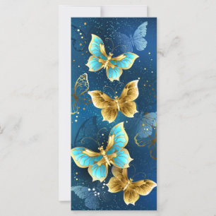 Golden butterflies card