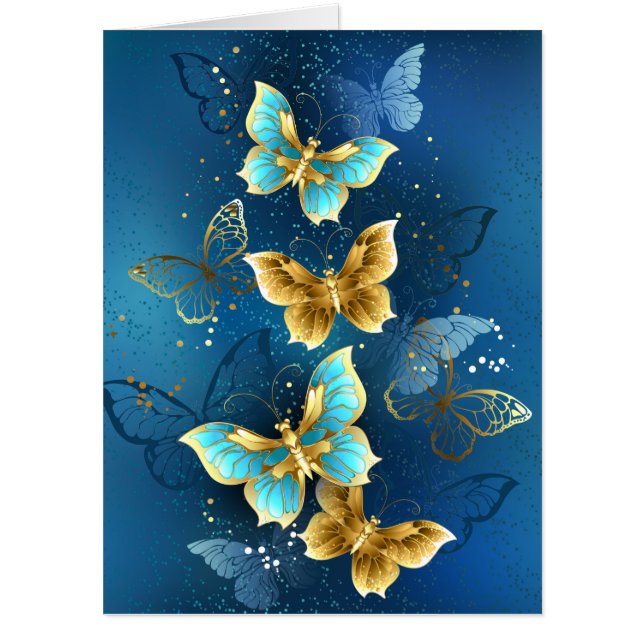 Golden butterflies card (Front)
