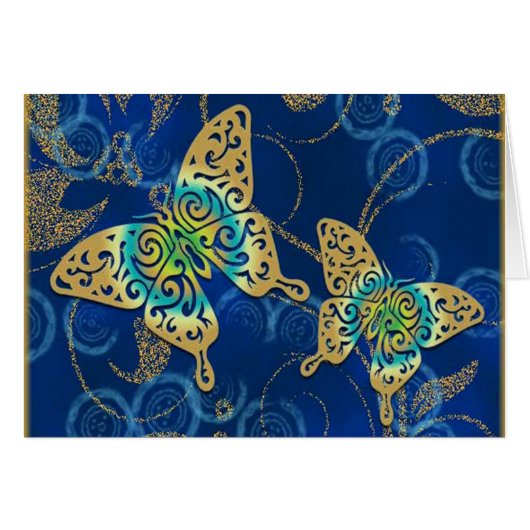 Golden Butterflies Cards (Front Horizontal)