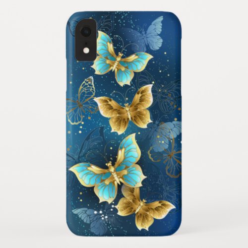 Golden butterflies iPhone XR case