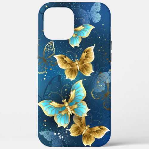 Golden butterflies iPhone 12 pro max case