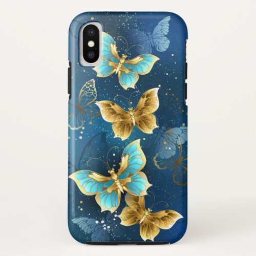 Golden butterflies iPhone XS case