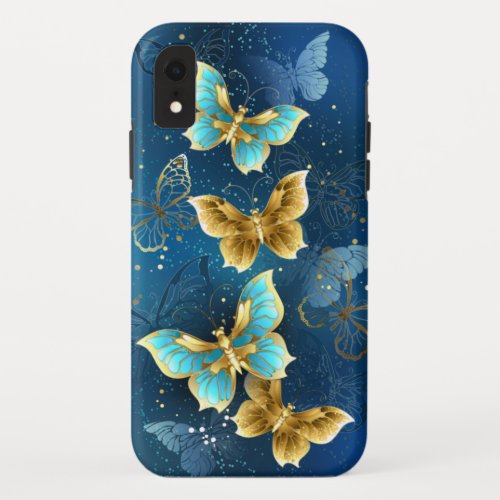 Golden butterflies iPhone XR case