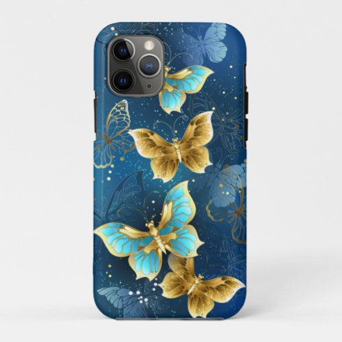 Golden butterflies iPhone 11 pro case